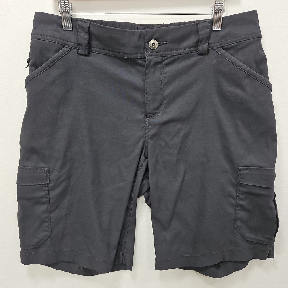 Duluth Trading Dry On The Fly 10" Nylon Hiking Cargo Short Womens 10 Black 46733